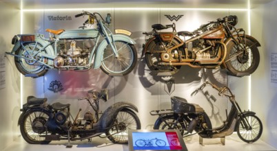Old motorbikes, PS.SPEICHER Museum, Einbeck, Lower Saxony, Germany, Europe