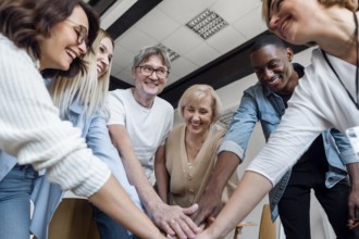 Business people being team