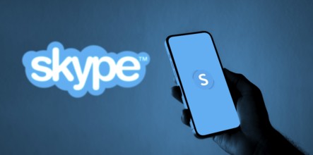 Skype Mobile Logo on smartphone