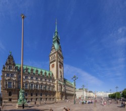 Hamburg Town Hall with Rathausmarkt, Hamburg, Germany, Europe