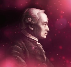 Immanuel Kant, 1724, 1804, German philosopher of the Enlightenment, digitally altered