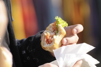 Fish rolls at the fish market