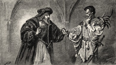Faust with Mephistopheles, Faust II, first act, by Johann Wolfgang von Goethe