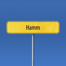 Hamm, town sign, place name sign