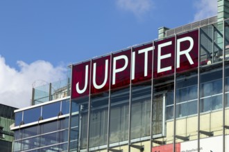 Logo, lettering on Jupiter Kreativkaufhaus, event venue, open space for art and culture in the