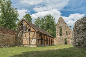 Ruins of the historical Lindow abbey in Brandenburg, Germany, Europe
