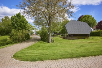 Spa park with replica watermill in the Innerlehen district, Bernau im Black Forest, Black Forest,