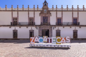 Zacatecas, Mexico-17 September, 2021: Colorful old city streets in historic city center of