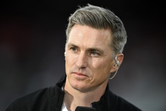 TV pundit Tobias Schweinsteiger on DAZN Portrait Voith Arena, Heidenheim, Baden-Württemberg,