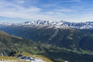 View of the Swiss Alps from the Eggishorn, Tourism, Travel, Rhone Valley, Valais, Switzerland,