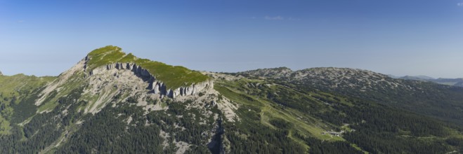 Mountain panorama from Walmedinger Horn, 1990m, to Hoher Ifen, 2230m, Kleinwalsertal, Vorarlberg,