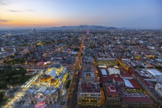 Panoramic view of Mexico City from the observation deck at the top of Latin American Tower (Torre