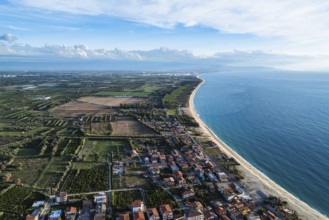 View from Nicotera from a drone, Vibo Valentia, Calabria, Italy, Europe