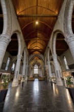 Our Lady Church, Central nave and chapels, Nieuwpoort, West Flanders, Belgium, Europe