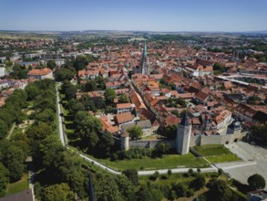 A bird's eye view of the old town centre of Mühlhausen
