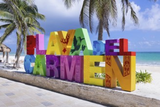 Playa Del Carmen, Quintana Roo, Mexico, September 10, 2021: Scenic beaches, playas, and hotels of