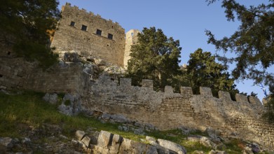 Morning light, St John's Fortress, Ascent to the Acropolis, Lindos, Rhodes, Dodecanese, Greek
