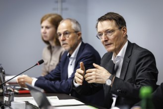 Prof Karl Lauterbach (SPD), Federal Minister of Health, recorded during talks with representatives