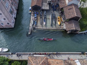 Gondelwerft Squero de San Trovaso am Rio San Trovaso im Stadtteil Dorsoduro, Venedig, Veneto,