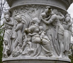 Detail photo, figures and sculptures at the base of the Queen Louise Monument, in the Großer