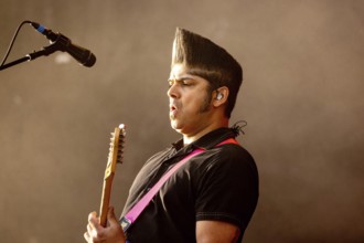 Adenau, Germany, 8 June 2024: Billy Talent (Ian D'Sa, guitarist) play at Rock am Ring. The festival