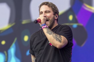 Adenau, Germany, 8 June 2024: Electric Callboy (Nico Sallach, vocals) play at Rock am Ring. The