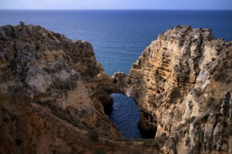 Coloured cliffs, rocks, sea, Ponta da Piedade, Lagos, caves, cliffs, Atlantic Ocean, Algarve,