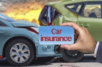 Symbolic image, traffic accident, rear-end collision, car, crash, car insurance, consequential
