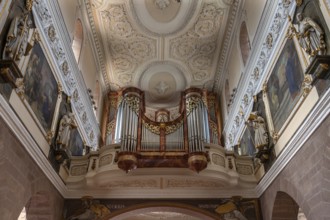 Organ loft, organ built in 1983, Cathedral of Our Lady, Villingen-Schwenningen, Baden-Württemberg,