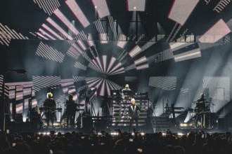Neil Tennant (singer) and Chris Lowe (keyboarder) of the Pet Shop Boys live on Dreamworld: The