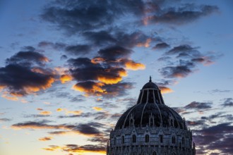 Baptistery at sunset, Pisa Tuscany, Italy, Europe
