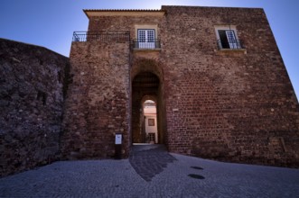 Part of the pavement, pavement, paving stones from the Middle Ages, archway, city gate, Silves,