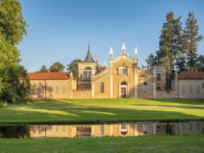 The Gothic House in Wörlitz Park, Dessau-Wörlitz Garden Kingdom, Wörlitz, Saxony-Anhalt, Germany,