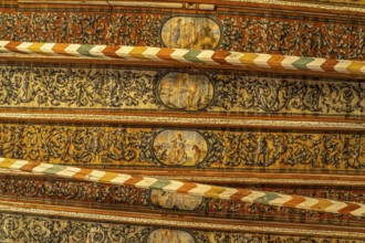 Wooden ceiling of the Church of the Holy Spirit in the Hanseatic city of Wismar,