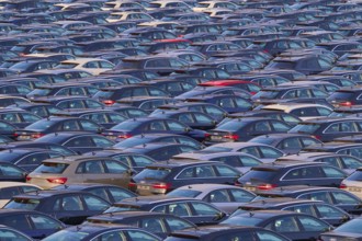 Large number of cars on assembly point, Brand Audi, Germany, Europe