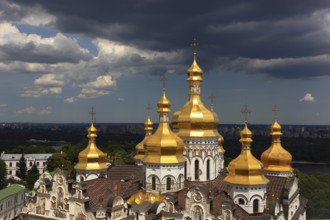 View of the Uspensky Cathedral and the monastery complex of the Kiev Cave Monastery, Holy Mary of