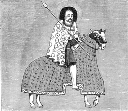 Abyssinia, the Negus on horseback, 1869, today Ethiopia, Historical, digitally restored