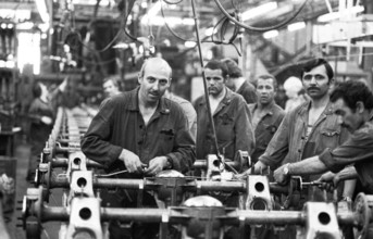 Production of engines, axles and other car manufacturing parts at the Opel plant in Bochum,