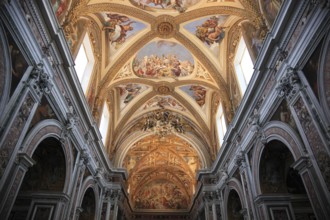 Ceiling of the church in the Certosa di San Martino on Vomero above Naples, Campania, Italy, Europe