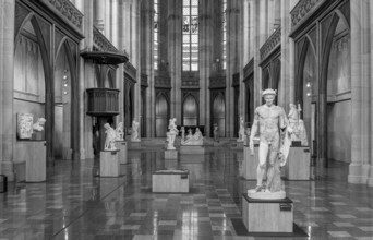 Black and white photograph, interior, Friedrichswerder Church, permanent exhibition 19th century