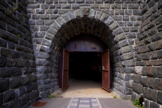Entrance, historical tunnel of the Gardena Railway, Army Field Railway, Museum, Sankt Christina,