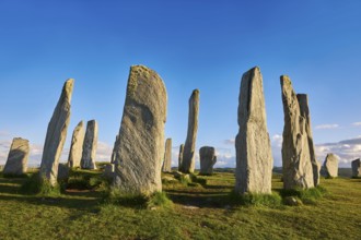 Calanais Standing Stones central stone circle erected between 2900-2600BC measuring 11 metres wide.