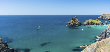 Kynance Cove and Asparagus Island, Cornwall, England, United Kingdom, Europe