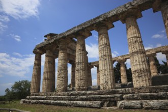 The Athenaion, Temple of Ceres or Temple of Athena in Paestum, Campania, Italy, Europe