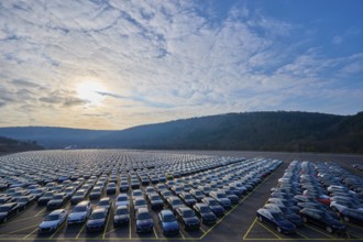 Large number of cars on assembly point, brand Audi, Germany, Europe