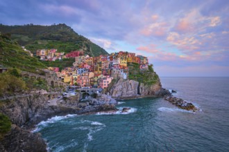 Manarola village popular european italian tourist destination in Cinque Terre National Park UNESCO