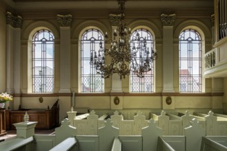 Interior photograph, Remonstran Church in Friedrichstadt, North Frisia, Schleswig Holstein,