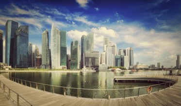 Travel Singapore, vintage retro effect filtered hipster style image of Singapore skyline of