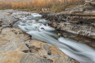 Gorge, canyon, river, rapids, autumn, autumn colours, Abisko Canyon, Abisko National Park, Laponia,