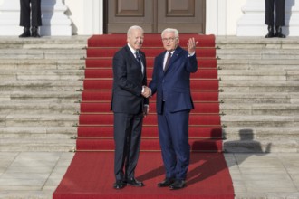 Joe Biden (46th President of the United States) is received by Frank-Walter Steinmeier (President